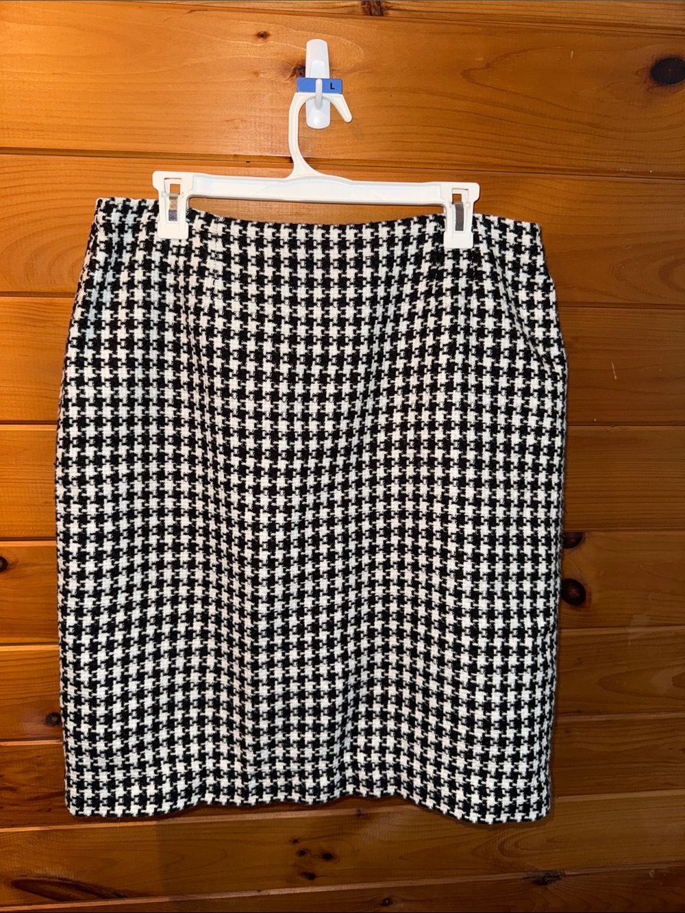 Classic Houndstooth midi Pencil Skirt - Black & White